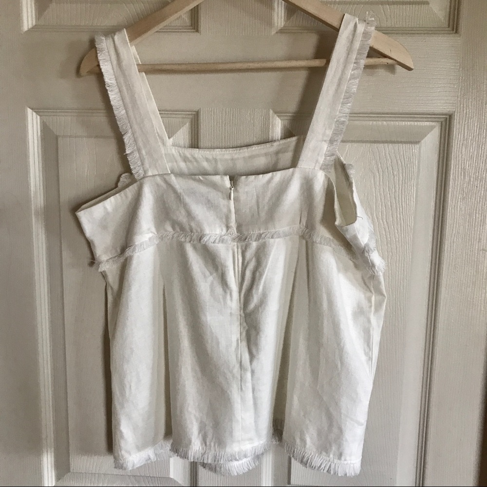 LOFT linen fringe tank white size small - Picture 3 of 4
